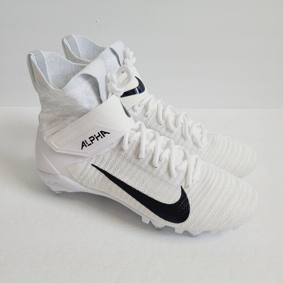 NEW Nike Alpha Menace Elite 2 Flyknit Football Cleats CI1530-100 Size 14 White main image 5